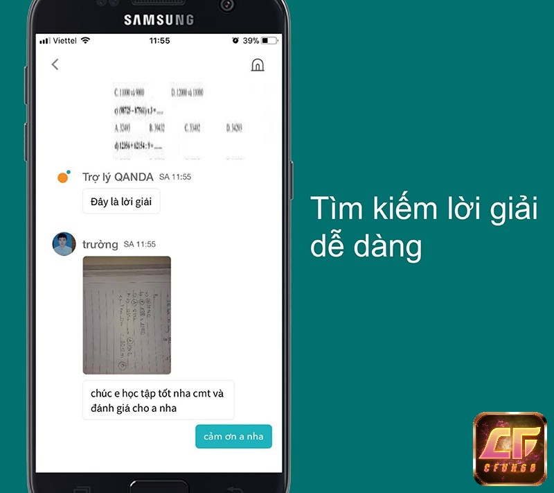 Tìm kiếm lời giải trên QANDA