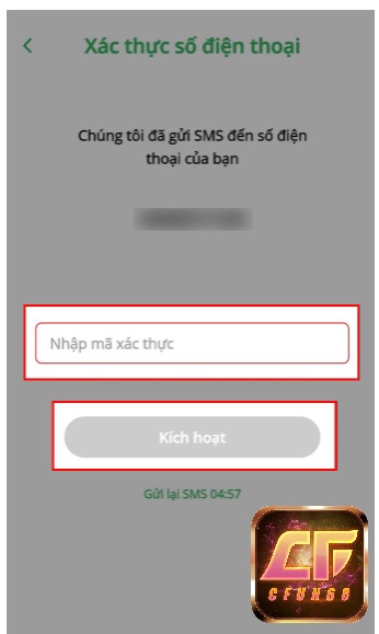 Nhập mã kích hoạt