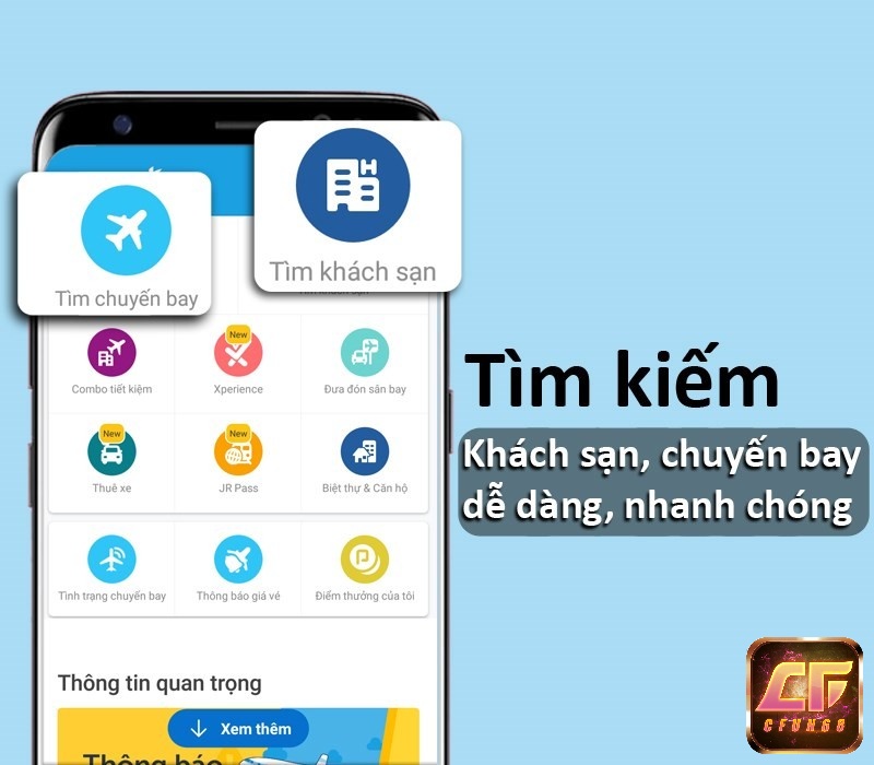 Tìm kiếm khách sạn, chuyến bay dễ dàng và nhanh chóng.