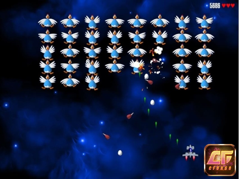 Game Chicken Invader thuộc top game offline nhẹ cho pc về cuộc chiến chống lại đội quân gà xâm lược hành tinh