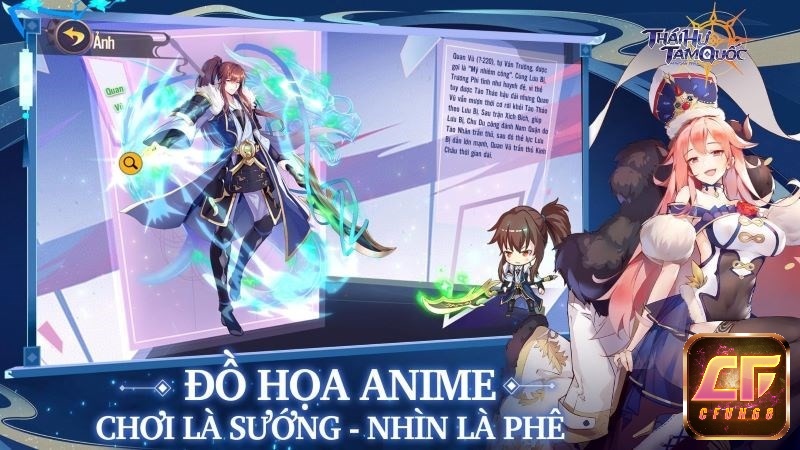 Game Thái Hư Tam Quốc có đồ họa dạng anime vô cùng dễ thương và đẹp mắt